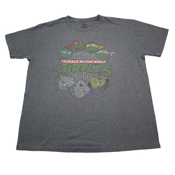 Teenage Mutant Ninja Turtles Shirt Mens XL Gray Crew Neck Short Sleeve Tee - Picture 1 of 15